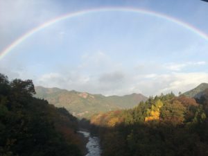 平和橋からの虹